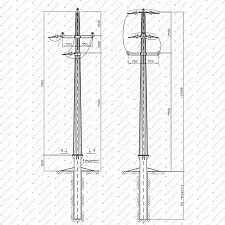 Стальные многогранные опоры ЛЭП 6-10 кВ (проект 22.0028 ОАО "РОСЭП")
